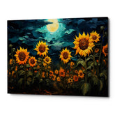 Sunflower Night Canvas Wall Art Print And Mounted