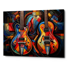 Duet Of Vibrant Harmonies Canvas Wall Art Print And Mounted