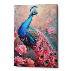 Peacock Love Canvas Wall Art Print And Mounted