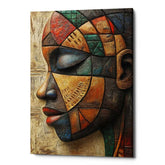 Strokes Of Identity African Woman Canvas Wall Art Print And Mounted
