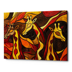 Colours of Africa Giraffe Canvas Wall Art Print And Mounted