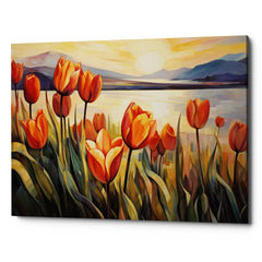 Sunflower Lake Canvas Wall Art Print And Mounted