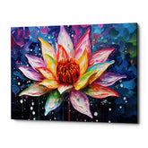 Chromatic Lotus Canvas Wall Art Print And Mounted