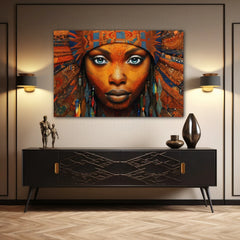 Ethnic Gaze Beauty Canvas Wall Art Print And Mounted