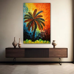 Tropical Echoes Tree Canvas Wall Art Print And Mounted