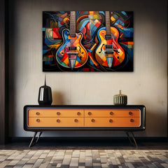Duet Of Vibrant Harmonies Canvas Wall Art Print And Mounted