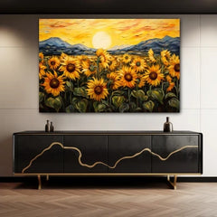 Symphony of serene sunflowers Canvas Wall Art Print And Mounted