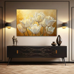 Golden Tulip Sunset Canvas Wall Art Print And Mounted