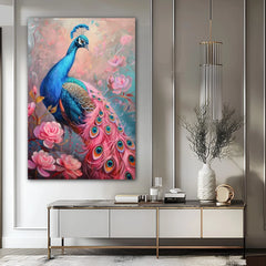 Peacock Love Canvas Wall Art Print And Mounted