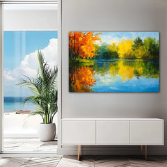 Autumn Mirrors Canvas Wall Art Print And Mounted