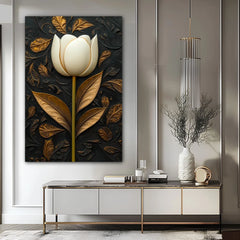 Poem In Gold and Ivory Canvas Wall Art Print And Mounted