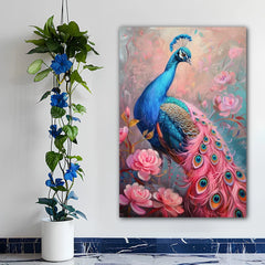 Peacock Love Canvas Wall Art Print And Mounted