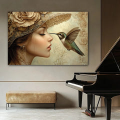 Whispers Of The Hummingbird Canvas Wall Art Print And Mounted