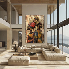 Ancestral Duality African Canvas Wall Art Print And Mounted