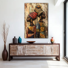Ancestral Duality African Canvas Wall Art Print And Mounted
