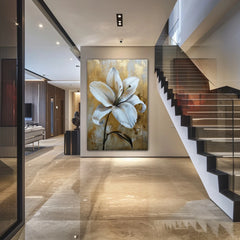 Petals Over Gold Canvas Wall Art Print And Mounted