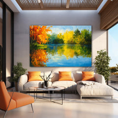 Autumn Mirrors Canvas Wall Art Print And Mounted