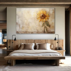 The Golden Guardian Sunflower Canvas Wall Art Print And Mounted
