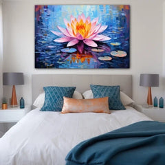 The Lake Of Illusion Lotus Canvas Wall Art Print And Mounted