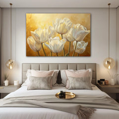 Golden Tulip Sunset Canvas Wall Art Print And Mounted