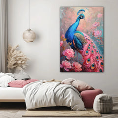Peacock Love Canvas Wall Art Print And Mounted