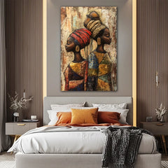 Ancestral Duality African Canvas Wall Art Print And Mounted