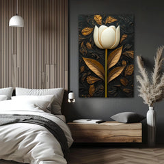 Poem In Gold and Ivory Canvas Wall Art Print And Mounted