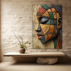 Strokes Of Identity African Woman Canvas Wall Art Print And Mounted