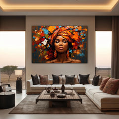 Woman Of Thousand Colors Canvas Wall Art Print And Mounted