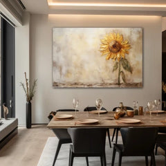 The Golden Guardian Sunflower Canvas Wall Art Print And Mounted