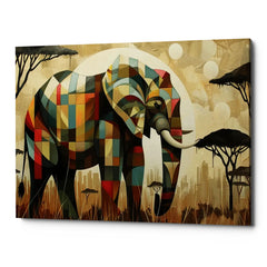 Spirit of the Savannah Elephant Canvas Wall Art Print And Mounted