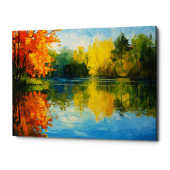 Autumn Mirrors Canvas Wall Art Print And Mounted