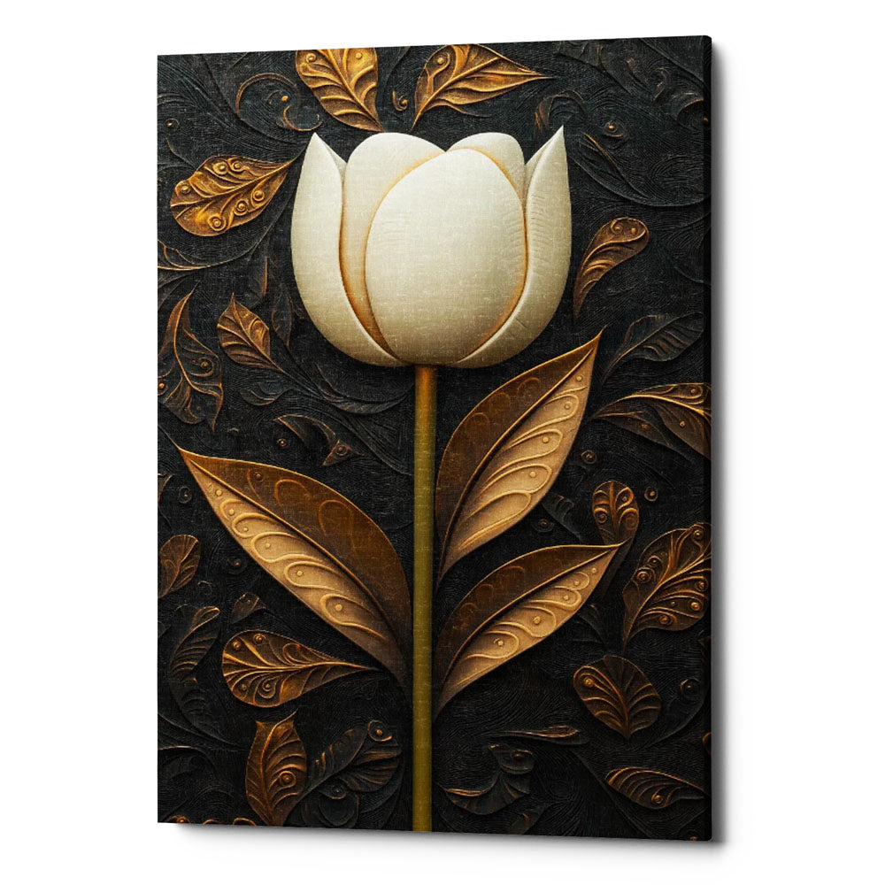 Poem In Gold and Ivory Canvas Wall Art Print And Mounted