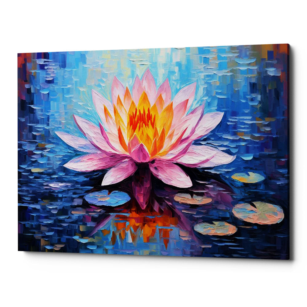 The Lake Of Illusion Lotus Canvas Wall Art Print And Mounted