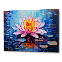 The Lake Of Illusion Lotus Canvas Wall Art Print And Mounted