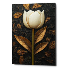 Poem In Gold and Ivory Canvas Wall Art Print And Mounted