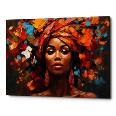 Woman Of Thousand Colors Canvas Wall Art Print And Mounted
