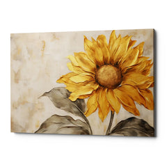 Solar Halo Sunflower Canvas Wall Art Print And Mounted