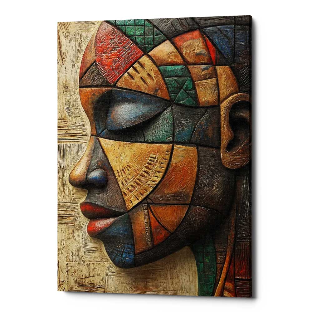 Strokes Of Identity African Woman Canvas Wall Art Print And Mounted