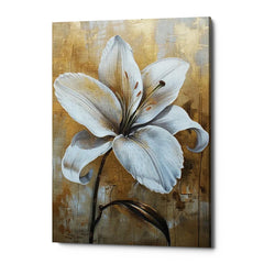 Petals Over Gold Canvas Wall Art Print And Mounted