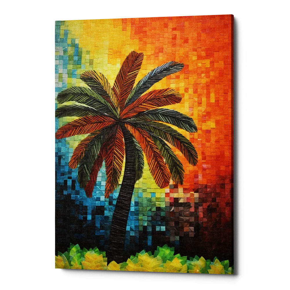 Tropical Echoes Tree Canvas Wall Art Print And Mounted