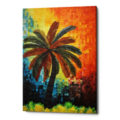 Tropical Echoes Tree Canvas Wall Art Print And Mounted