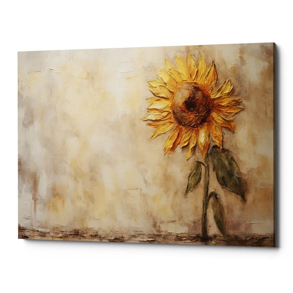 The Golden Guardian Sunflower Canvas Wall Art Print And Mounted