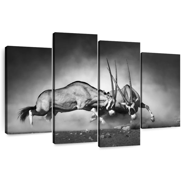 Wildlife Combat 4 Piece Canvas Wall Art For Living Room Bedroom Office Home Decoration