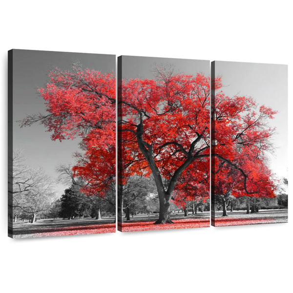 The Red Tree 3 Piece Canvas Wall Art For Living Room Bedroom Office Home Decoration