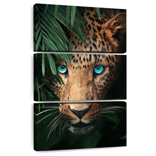 Blue Eye Leopard 3 Piece Canvas Wall Art For Living Room Bedroom Office Home Decoration