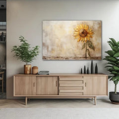 The Golden Guardian Sunflower Canvas Wall Art Print And Mounted