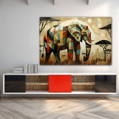 Spirit of the Savannah Elephant Canvas Wall Art Print And Mounted