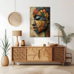 Strokes Of Identity African Woman Canvas Wall Art Print And Mounted