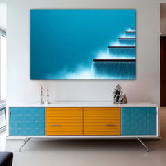 Flowing Water Scenery Canvas Wall Art Print And Mounted